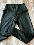 Leggins moldeador Colombiano negro imitación piel y efecto cuero