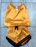 Pijama satín colombiana amarilla
